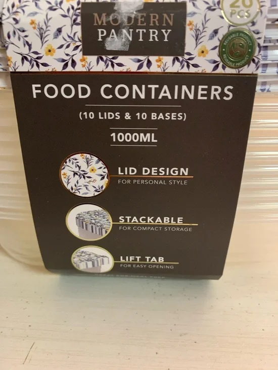 Modern Pantry Floral Food Containers - Blue & Yellow Floral - Picture 3 of 3